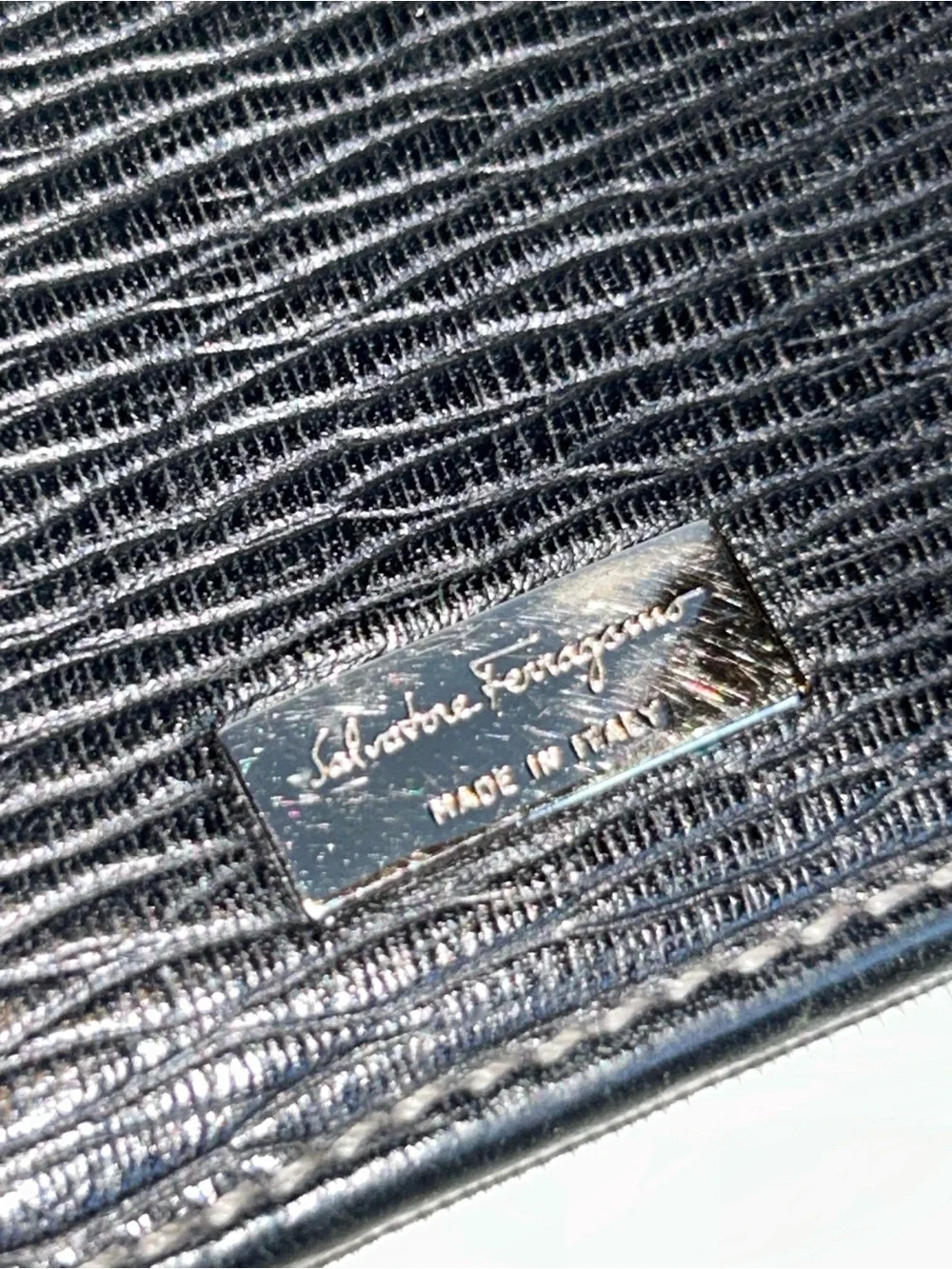 Salvatore Ferragamo black leather card case